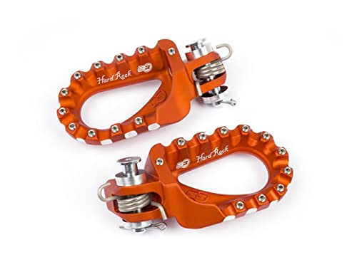 S3 Repose-pieds Hard Rock Enduro aluminium orange contre la glisse des bottes moto