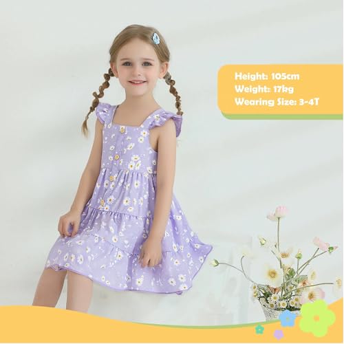 Toddler Girl Dress Summer Baby Girls Dresses 2025 Fly Sleeve Casual Floral Princess Toddler Dresses4