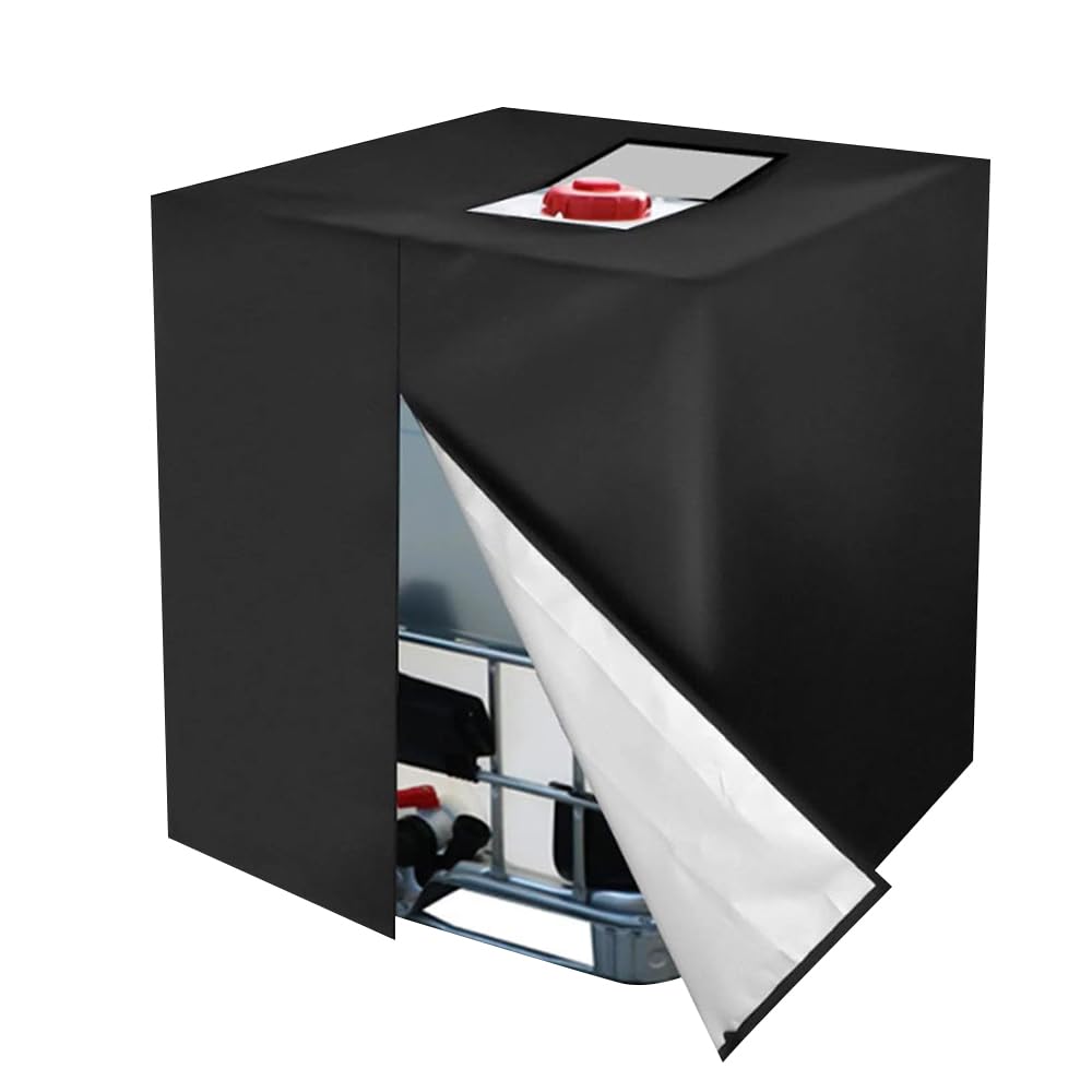 Cubierta Protectora Para Depósito De Agua IBC 1000 Litros, Negro, 120x100x116 Cm, Antipolvo Y Anti UV