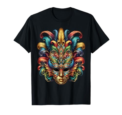 Carnival Mask Colorful Mardi Gras Brazil Rio T-Shirt