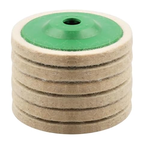 WENORA 6 Pack 4.5 Inch Wool Felt Polishing Wheel Disc, 4 1/2 Buffing Wheel for Angle Grinder, Round Wool Felt Disc Wheel Pad Buffing Polishing for Metal Cover