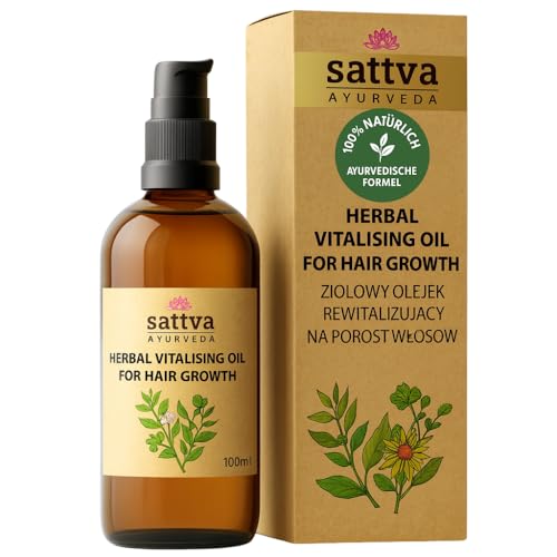 Sattva Ayurveda Vitalising Hair Growth Oil - Natural Blend of Oils, Promotes Hair Growth, Strengthens Follicles, Prevents Hair Loss & Premature Greying, Deeply Nourishing & Hydrating - 100 ml