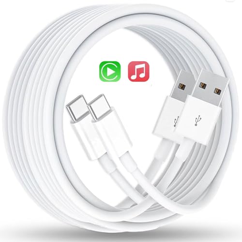 2 Pack Car Carplay Cable Adapter for iPhone 15/16 Car Charger Cord, 3.3FT USB A to USB C Cable Compatible for iPhone 15/16 Pro Max Plus, iPad Pro Air Mini