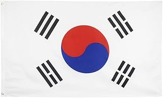 South Korea Flag 5x3Ft, Durable South Korean Flag with 2 Metal Eyelets, Bright Color South Korean National Flag for Sporting Events, Parties, Parade Decor