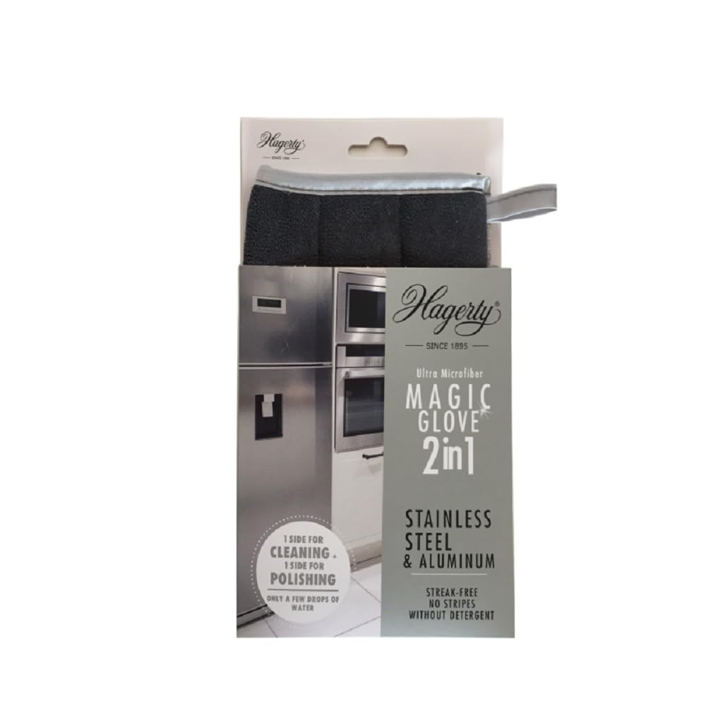 Hagerty A102228 Microfiber Cleaning Glove for Stainless Steel and Aluminium - Grey
