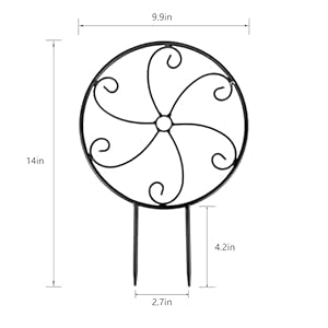 2 pcs 14in indoor metal garden circle plant trellis for houseplant climbing pot plants black style a  urban country home decor