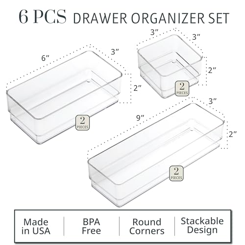 Stori 6082 Simplesort Drawer Organizer Bins 6 Pc Set thumb #1