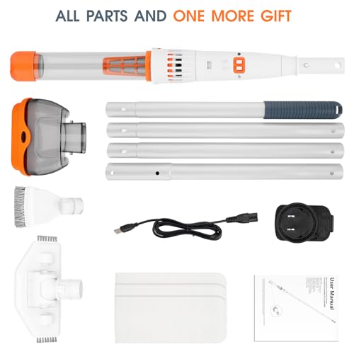 Image of Rechargeable Pool & Spa Hot Tub Vacuum Cleaner - Dual Mode & Magnetic Drive System, 25m Ultra Fine Mesh Filters for Hot Tub, Small Above Ground Pools, 70 Mins