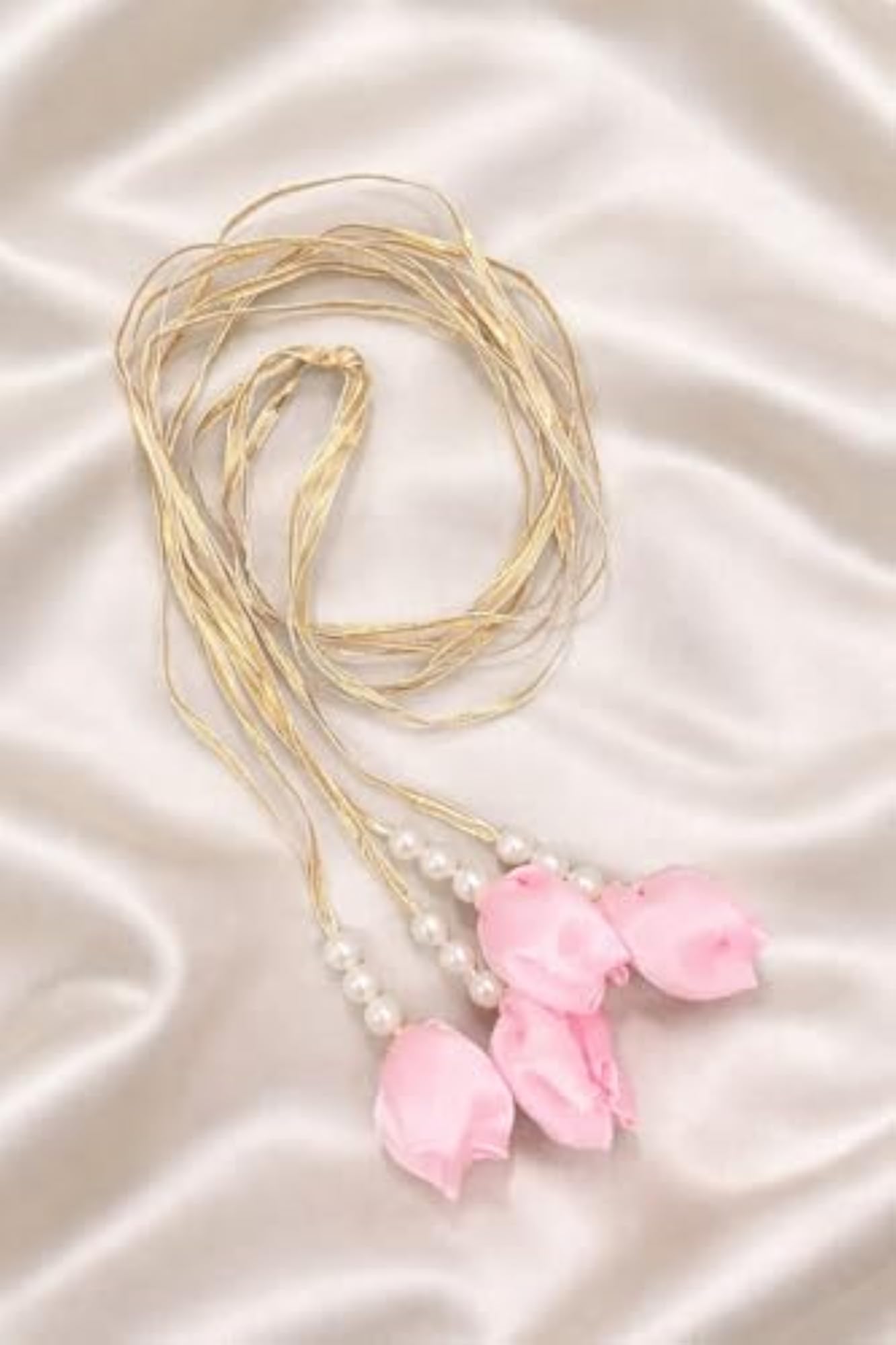 Fancy Bridal Tulip Flower Paranda with Pearls