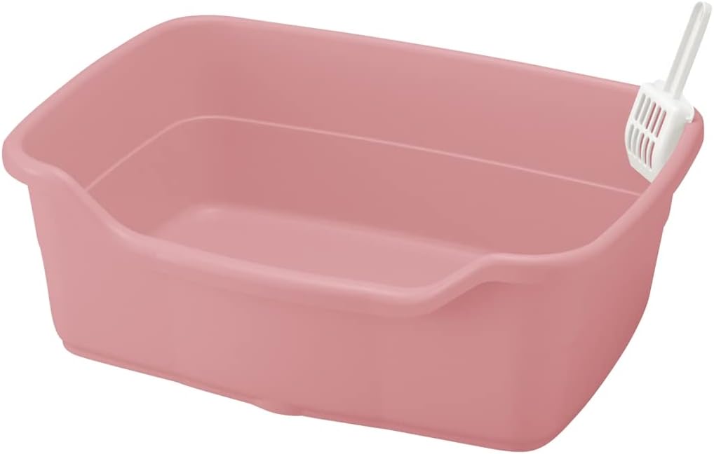 Richell USA - PAW TRAX Wide Cat Litter Pan (60028) (Salmon Pink)