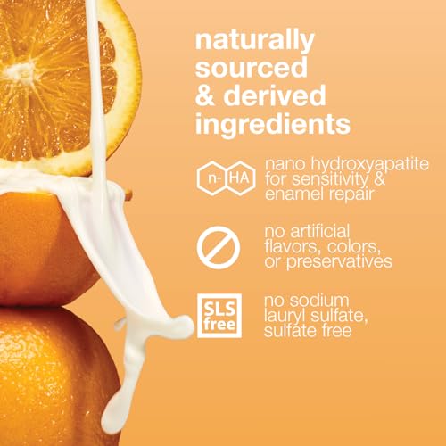 Image of Davids Hydroxi Fluoride Free Nano Hydroxyapatite Toothpaste for Enamel Health & Whitening, Antiplaque, SLS Free, Kid Friendly Orange Vanilla Flavor, 4 oz, Made in USA