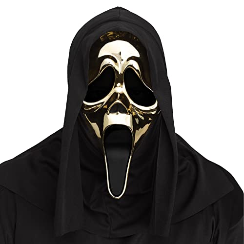 FunWorld Officially Licensed Ghost Face Gold Chrome Plated Mask Costume Accessory