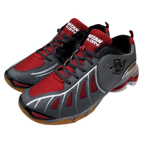 SPARTAN Volleyball High-Performance Court Shoes for Men with Non-Marking Outsole, Enhanced Cushioning for Badminton, Table Tennis, Squash and Shoes (Model : Glory) (Color : Red & Grey)(Size : 10) (B0D7RXYK8K) Amazon Price History, Amazon Price Tracker