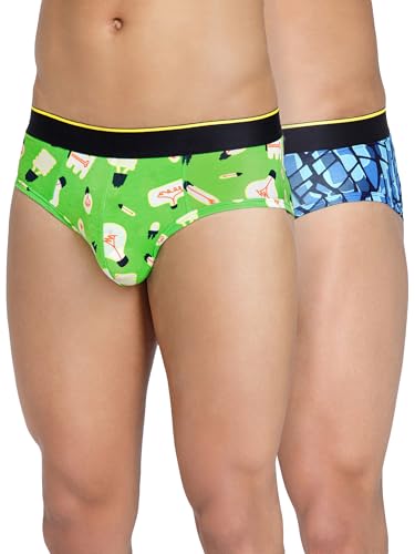 Image of Bummer Men's Printed Micro Modal Briefs Underwear | Ultra Soft & Breathable | Combo Pack of 2