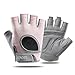 keynoyin Men's and Women's Half-Finger Anti-Slip Breathable Cycling Gloves, Outdoor Sports Cycling Gloves - 233 Light Gray - M