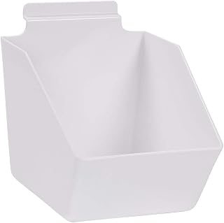 SSWBasics 6 x 5 ½ x 7 ½ inch White Plastic Dump Bin - For Slatwall - Set of 2