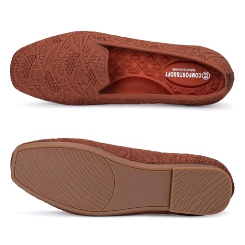 Image of Frank Mully Women's Loafer Flats Square Toe Comfortable Office Work Shoes, Cute Penny Loafer Slip On Walking Driving Shoes
