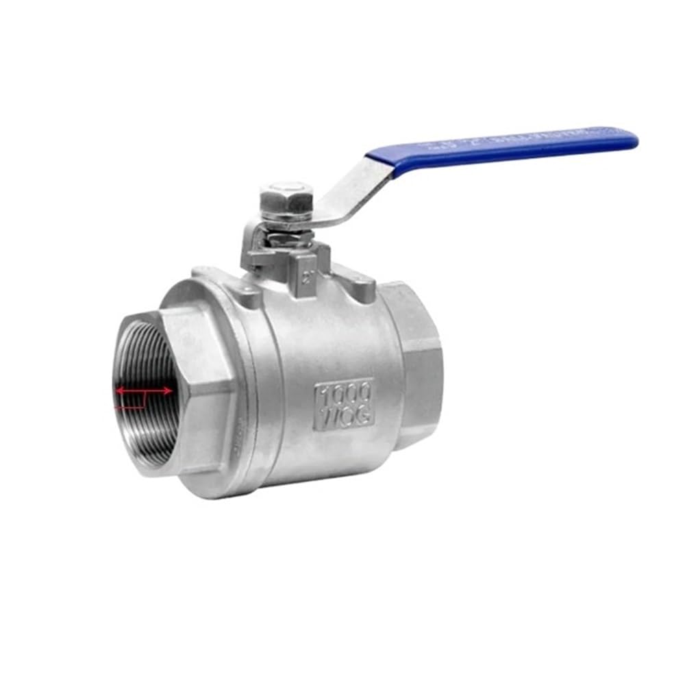 Stainless Steel BallValve SS304 2P Full Port Ball Valve 1/2" 3/4" 1" 1-1/4" Female Valve Vinyl Handle Valves(2")