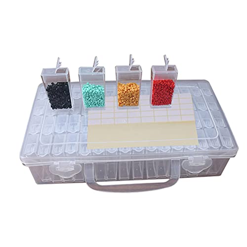 Jodimitty 64 Dosen Sortierbox Diamond Painting Zubehör Box, Diamond Painting Schmuck Organizer Aufbewahrungsbox, Container Sortimentskasten Sortierboxen für Kleinteile, Nägel, Strass, Perlen Cover