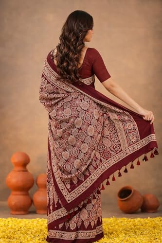 Image of Jack & Jini Women's Floral Print Pure Georgette Saree with Blouse Piece | Soft Casual & Festive Drape | Gift for Mother, Wife.