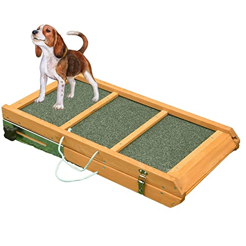 Coemo - Hunde Rampe klappbar Aufstiegshilfe für Haustiere - Anti-Rutsch-Belag - Grün