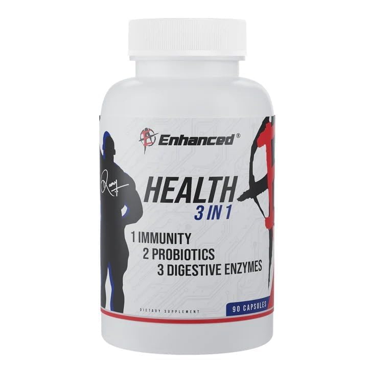Enhanced Labs - Superhuman Immunity - Probiotics & Digestive Enzymes for Immunity Support & Reduced Fatigue for Men & Women (90 Capsules)