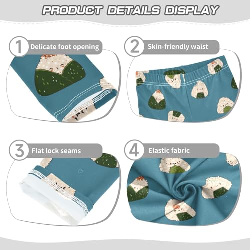 Girls Basic Leggings Baby Girls Pants Sushi Onigiri Cute Soft Footless Stretchy Tights Pants 4-10Y3
