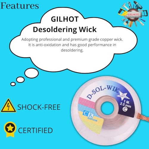 Image of 25W Soldering Iron Kit with Extra 25W Bit, Stand, Solder Wire, Welfix Paste, D-Sol-Wick & Tweezer - Ideal for Electronics, DIY & Repair (Pack of 7)