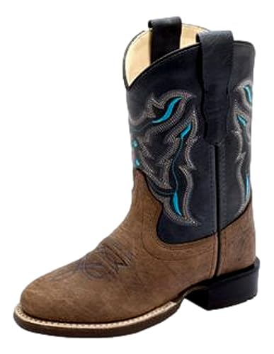 Old West Unisex-Child Broad Round Toe Boots Western