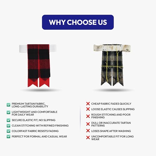 Image of Scottish Tartan Kilt Flashes with Elastic Adjusters