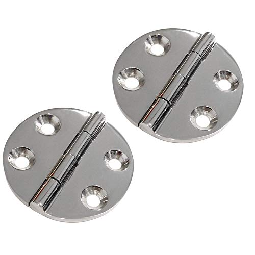 NRC&XRC Scharnier aus massivem 316er Edelstahl, hochglanzpoliert, für Türen, Schränke, runde Scharniere, Durchmesser 64 mm, für Boot, Wohnmobile, 2 Stück Cover