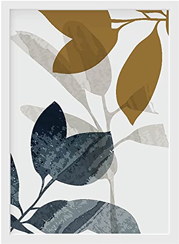 Image of GS DECOR Set of 4 Botanical Floral Design Wall Art 16 x 12 Inches | Aesthetic Pictures Wall Frames For Room Decor With Trendy Posters - White Frame | Ready To Hang