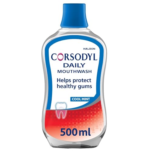 Corsodyl Daily Fluoride Mouthwash, Cool Mint, 500ml