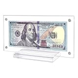 1 Pcs Dollar Bill Frame Dollar Bill Currency Display Holder Acrylic Dollar Bill Holder for Collectors Currency Holder for Collectors Ticket Protector Acrylic Display Holder 3.5x7.3 Inch