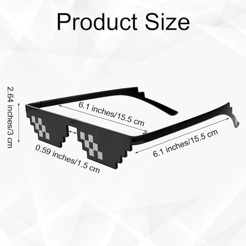 2 Pack Thug Life Sunglasses Mosaic Pixel Glasses Party Dress Up Shades Funny Unisex Photo Props for Women Men Kid2