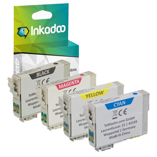 Inkadoo Lot de 4 Cartouches d'encre pour Epson C13T08954011 / T0895 - Compatible Stylus SX 210 110 415 405 205 - Environ 880 Pages