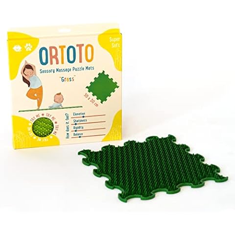 ORTOTO Single Sensory Massage Mat, Puzzle mat, Orthoepedic - Manual Massage Mat (Grass, Dark Green) Cover