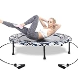 Wamkos 40" Rebounder Mini Trampoline for Adults | Kids, Small Foldable Fitness Trampoline Trainer wi