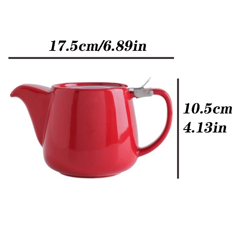 Generic 580Ml Zestawy Herbaty Porcelana Kolorowy Ręcznie Wykonany Garnek Do Herbaty Pokrywa Ze Stali Nierdzewnej Extra-Fine Infuser Do Parzenia Luźnej Herbaty Z Liści/Zielony/580Ml