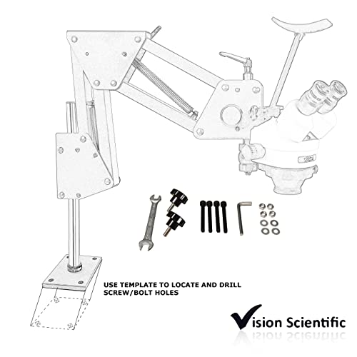 Image of VS-11E Binocular Zoom Multi-Directional Microscope | 10x Widefield Eyepiece | 0.7X-4.5X Zoom Range, 7X-45x Magnification Range | Micro-Inserts Stand with Spring Bracket