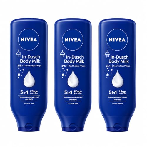 NIVEA Lot de 3 flacons de lait corporel pour peaux sèches 400 ml
