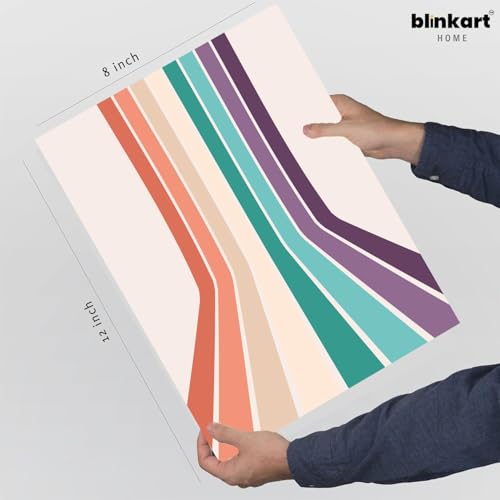Image of BLINKART Rainbow Arch Aesthetic Modern Art Walls With Frame | Natural Wood Texture | Living Room Bedroom Office Wall Decoration | Poster Home Decor Frames Wall Bedroom | 12x8 Inches (D72)