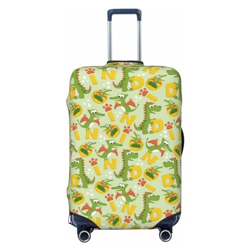 Cartoon Dinosaurs For Travel Luggage Cover Suitcase Protector Fits 18-32 Inch Travel Luggage Protector Elastic Luggage Anti-Scratch Suitcase Cover
