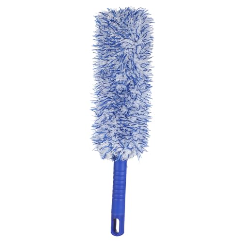 Sosoport Cepillo de Limpieza de Ruedas de Coche con Mango Antideslizante y Diseño Ligero Cepillo Flexible para Detalles de Llantas para Limpiar Ruedas y Neumáticos Color Azul y Blanco