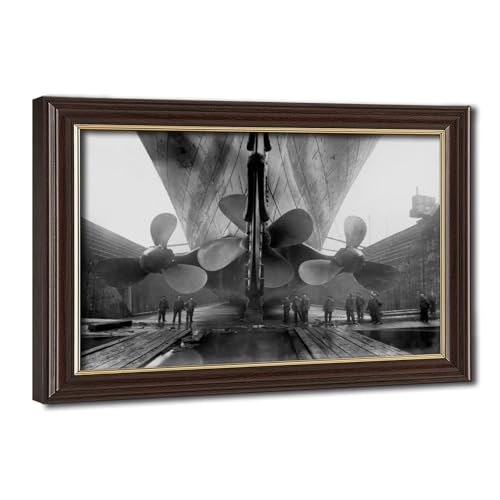 Impression sur toile de l'hélice du Titanic cadre en bois inclus