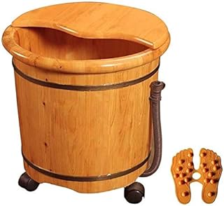 Balde de banho de pé de madeira para banho de pés doméstico, barril de banho de pés de madeira para uso doméstico de madeira durável balde para lavagem de pés banheira de pés de madeira maciça