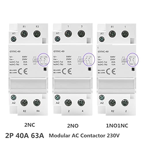 Contacteur modulaire 2P 63A rail DIN contre la surcharge des circuits - 3