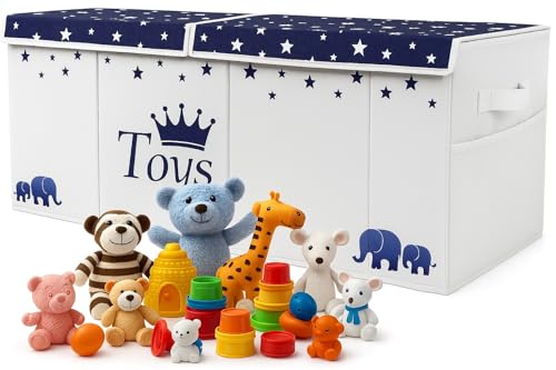 Extra Large Toy Box for Boys - Toy Storage Organizer For Living Room with Lids - 40