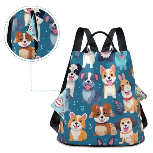 Image of ALAZA Colorful Cute Dogs Trips Hiking Camping Rucksack Pack for Women