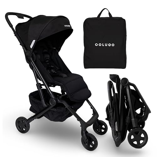 Colugo Compact Stroller+ Lightweight Foldable Travel Stroller for Airplane, Baby Toddlers & Infants with New One-Hand Fold, Reclining Seat, Rain Cover, Carry Backpack & Cup Holder (Black)